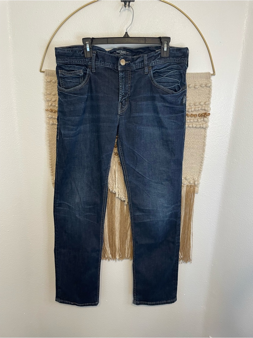 Silver Jeans Dark Wash Straight Leg Jeans 34x32